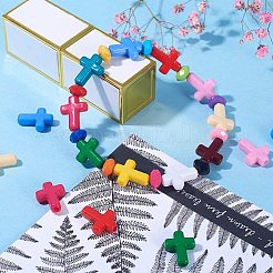 15色の不透明なアクリルビーズ  クロス  ミックスカラー  16x12x4.5mm  穴：2mm  約20PCS /カラー  300個/箱&nbsp;SACR-PH0007-07