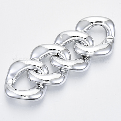 UVメッキアクリルコネクター  クイックリンクコネクター  ツイストチェーン作り用  ツイスト  プラチナ  31x29x7mm  内径：17x11mm&nbsp;OACR-N009-003A-B04