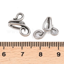 フラワー316ステンレススチール製ノンピアス軟骨ピアス  クリップオン鼻リング  アンティークシルバー  14x11x7.5mm&nbsp;AJEW-C044-07A-AS
