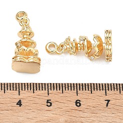 Brass Micro Pave Clear Cubic Zirconia Pendants&nbsp;KK-T080-24G