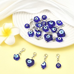 20Pcs 4 Styles Handmade Evil Eye Lampwork Pendant Decorations&nbsp;HJEW-YW00316