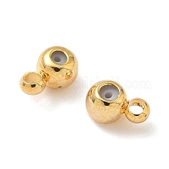 真鍮チューブベイル  ゴム栓付き  ラウンド  ラックめっき  ニッケルフリー  18KGP本金メッキ  5x3.5x2.5mm  穴：1.2mm&nbsp;KK-C099-12A-G