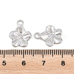 304ステンレススチールチャーム  花のチャーム  ステンレス鋼色  15x11.5x1.8mm  穴：1.8mm&nbsp;X-STAS-L317-02P