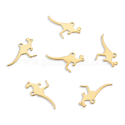 イオンプレーティング（IP）201ステンレスペンダント  恐竜  18KGP本金メッキ  11x19x1mm  穴：1.2mm&nbsp;STAS-N098-124LG