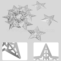 鉄製ペンダント10個  スター  プラチナ  95.5x98x8.5mm  穴：1.2mm&nbsp;IFIN-GF0001-55B