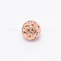 合金ラインストーンビーズ  中空  クリスタル  ラウンド  ライトゴールド  10x9mm  穴：1.2mm  100個/袋&nbsp;CW-TAC0001-15B-01KCG