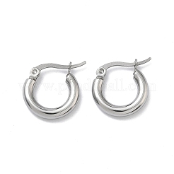 女性用304ステンレスフープピアス  リング形状  ステンレス鋼色  16x18x3mm&nbsp;EJEW-A159-01P