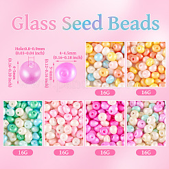 96G 6 Colors 6/0 Glass Seed Beads&nbsp;SEED-TA0001-39