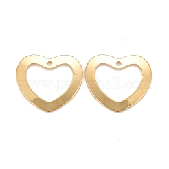 ステンレスペンダント201個  ハート  24KGP本金メッキ  17.5x20x1mm  穴：1.4mm&nbsp;LS-STAS-K217-72G