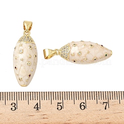 Brass Micro Pave Colorful Cubic Zirconia Enamel Pendants&nbsp;KK-G536-25G