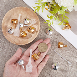 アルミ漏斗  プラスチックスプリングトランスファーピペット付きホッパー  プラチナ·ゴールデン  21~61.5x16.5~18mm  穴：2.5mm&nbsp;DIY-GF0010-45B