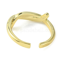 Rack Plating Brass Knot Open Cuff Ring&nbsp;RJEW-K243-02G