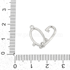 真鍮製マイクロパヴェキュービックジルコニアチャーム  ハート  プラチナ  16x17x4mm  穴：1.2mm&nbsp;LS-ZIRC-P122-01E-P01