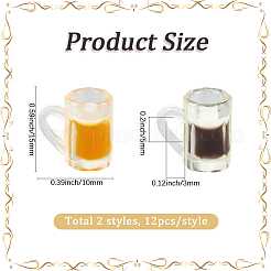 24Pcs 2 Colors Resin Pendants&nbsp;RESI-SC0006-72
