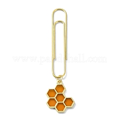 ミツバチの花合金エナメルペンダントブックマーク  アイロンの長いペーパークリップ  ミックスカラー  63~77.5mm  10個/セット&nbsp;AJEW-JK00307