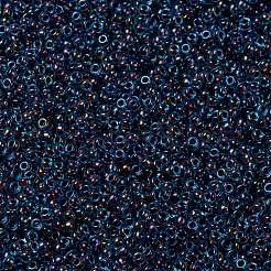 MIYUKIラウンドロカイユビーズ  日本製シードビーズ  （rr346)マット透明オリーブab  15/0  1.5mm  穴：0.7mm  約5555PCS /ボトル  10 G /ボトル&nbsp;SEED-JP0010-RR0346