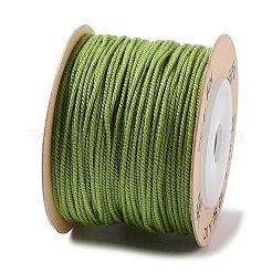 ポリエステルツイストコード  ラウンド  DIYのジュエリーには  黄緑  1mm  約49.21ヤード（45m）/ロール&nbsp;OCOR-G015-01A-09