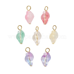 Transparent Spray Paint Glass Pendants&nbsp;PALLOY-JF03689-02