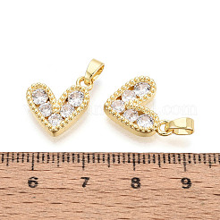 Brass Micro Pave Cubic Zirconia Pendants&nbsp;KK-T073-50G