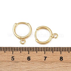 真鍮製フープピアスパーツ  カドミウムフリー＆鉛フリー  24KGP本金メッキ  14.5x12x2mm  穴：1.6mm  ピン：0.7mm&nbsp;X-KK-P310-26B-G
