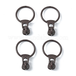 合金ジッパー  レジンプラー付き  ラウンド  カドミウムフリー＆鉛フリー  ココナッツブラウン  37mm  リング：31.5x23.5x1.5mm  ジッパープラー：10.5x9x7.5mm&nbsp;PALLOY-WH0079-16M-RS