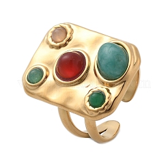 Natural Carnelian & Jade Finger Rings&nbsp;STAS-Z112-03G