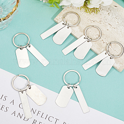 20Pcs 201 Stainless Steel Blank Pendant Keychain&nbsp;KEYC-SC0001-62A
