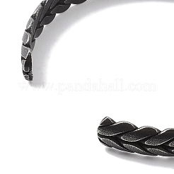316 Surgical Stainless Steel Leaf Open Cuff Bangles for Women&nbsp;BJEW-P319-03A-AS