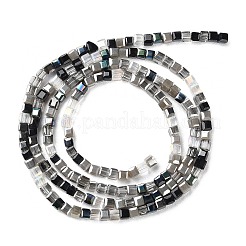 電気メッキガラスビーズセット  正方形  ブラック  2.5x2.5x2.5mm  穴：0.7mm  約180~182個/連  16.93''~17.13''（43~43.5センチメートル）&nbsp;GLAA-P056-02A