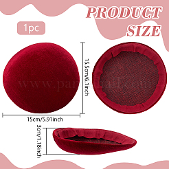 ベルベット ピルボックス スチュワーデス ファシネーター 帽子 帽子用ベース  暗赤色  155x150x30mm&nbsp;AJEW-WH0248-757A