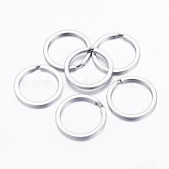 アイアン製キーリング  キーホルダー留め金のパーツ  プラチナ  30x2mm&nbsp;IFIN-H041-N