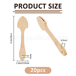 竹製ショートファンハンドル20個  アンティークホワイト  121x29.5x6.5mm  穴：4mm&nbsp;DIY-FH0010-40B