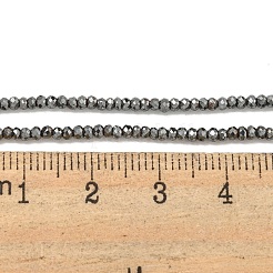 電気めっき合成非磁性ヘマタイト ビーズ 連売り  多面カット  ロンデル  原色  2mm  穴：0.5mm  約190個/連  15.20インチ（38.6cm）&nbsp;G-C136-K01-03