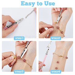 2Pcs 2 Styles Iron Bracelet Tool Jewelry Helper Alligator Clip&nbsp;AJEW-DC0001-55