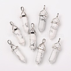 Natural Howlite Double Terminated Pointed Pendants&nbsp;G-F295-04F