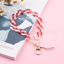 Two Tone Transparent Acrylic Curb Chain Mobile Straps&nbsp;HJEW-JM00453-01