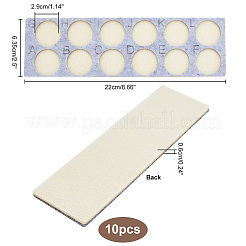 12穴フェルトビーズデザインボード  ビーズ保管用  長方形  濃いグレー  6.35x22x0.6cm  内径：2.9のCM&nbsp;TOOL-WH0127-38B