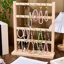 4-Tier Wood Jewelry Display Stands with Trays for Earrings Bracelets Rings Necklaces&nbsp;ODIS-WH0095-025B