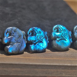Natural Labradorite Carved Healing Elephant Figurines&nbsp;PW-WG69479-01