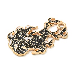合金エナメルチャーム  ライトゴールド  ブラック  鹿  28x18.5x1mm  穴：2mm&nbsp;ENAM-I060-05F