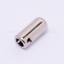 亜鉛合金エンドキャップ  コラム  プラチナ  13x5.5mm  穴：2mm  内径：3.5mm&nbsp;PALLOY-WH0072-45P