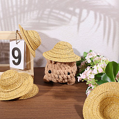 Mini Paper Imitation 
Straw Hat for Doll Decorative Accessories&nbsp;DOLL-WH0002-34