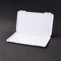 平らなプラスチックの箱  ジュエリー収納用  長方形  ホワイト  10.9x18.9x1.2cm&nbsp;CON-P019-02A