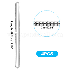 304ステンレススチールスネークチェーンネックレス  カニカン付き  ステンレス鋼色  19.4インチ（49.5cm）  4個/箱&nbsp;STAS-UN0019-88P