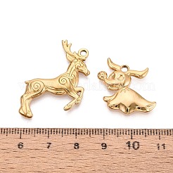 304ステンレススチールコネクタチャーム  昆虫  イオンプレーティング（ip）  18KGP本金メッキ  18~48x13~29x2.5~4mm  穴：2~2.5mm&nbsp;STAS-T075-27G