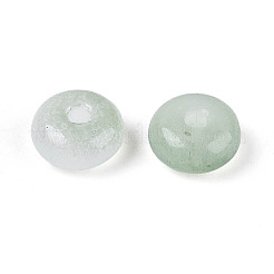 ベーキングペイント模造翡翠ガラスビーズ  ロンデル  ダークシーグリーン  6~6.5x3.5mm  穴：1.2~1.4mm  約5000個/1000g&nbsp;DGLA-C005-A01-3x6mm-07