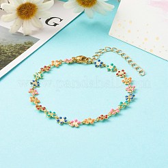 Brass Enamel Link Chain Bracelets&nbsp;BJEW-JB06420