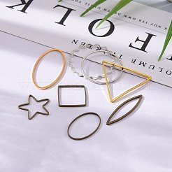 真鍮製フレームコネクター  混合形状  ミックスカラー  8~40x5~25x0.5~1mm&nbsp;KK-MSMC010-M