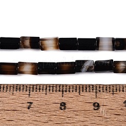 染め加工天然石瑪瑙ビーズ連売り  六角柱  ブラック  5~7.5x3.5~4.5mm  穴：0.6~0.8mm  約57~64個/連  14.76~15.55インチ（37.5~39.5cm）&nbsp;GG-N002-01A-02