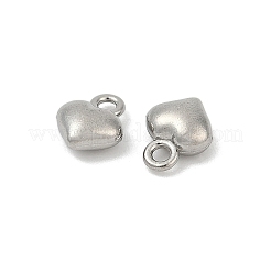 304ステンレススチールチャーム  ハートチャーム  変色防止  ステンレス鋼色  7x5.5x3mm  穴：1.2mm&nbsp;STAS-E500-08P